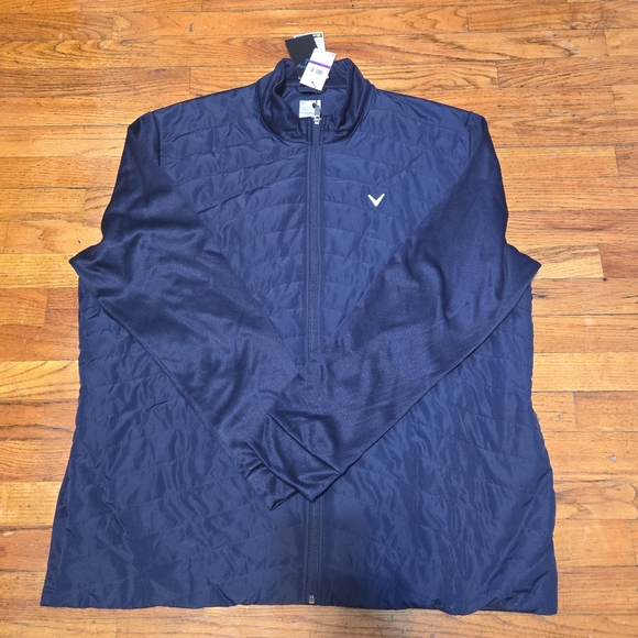 Callaway Golf XXL Full Zip Quilted Jacket Peacoat Blue UPF 50- NWT CGRFD0D4BC - Picture 2 of 9